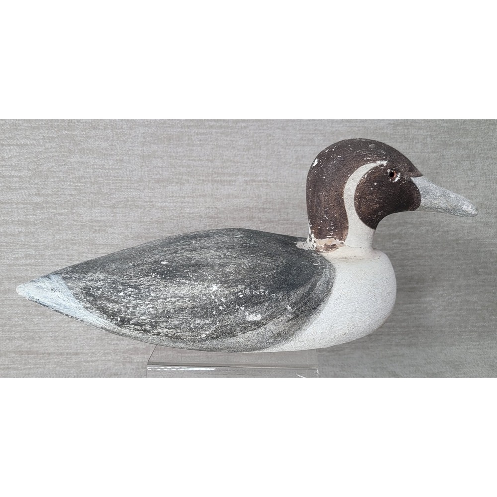 VTG RAM 80 Duck Decoy Richard Morgan Hand Carved Wooden Folk Art Painted Bird - Picture 9 of 16